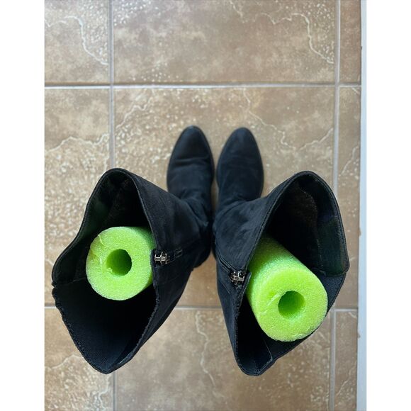 Aquatalia Giada Black Suede Leather Tall Zip Up Riding Boots Women's Size 8.5 - Picture 10 of 16